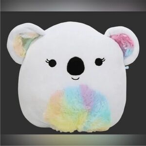 Squishmallows Rainbow Koala Plush Pillow tie dye ombré 12” NWT